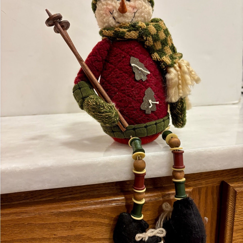 Rustic Country shelf sitter Christmas Snowman